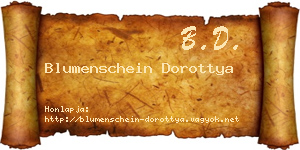 Blumenschein Dorottya névjegykártya